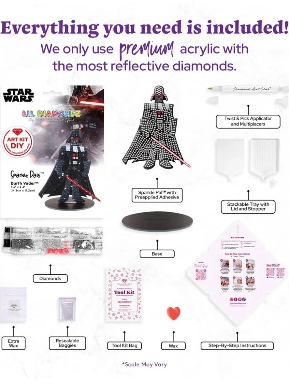 Lil Diamondz By Diamond Art Club - Sparkle Pals Darth Vader & Captain America